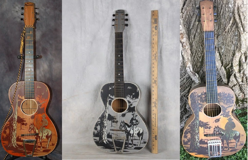 Different Finishes of Wards Plainsman Cowboy Guitar