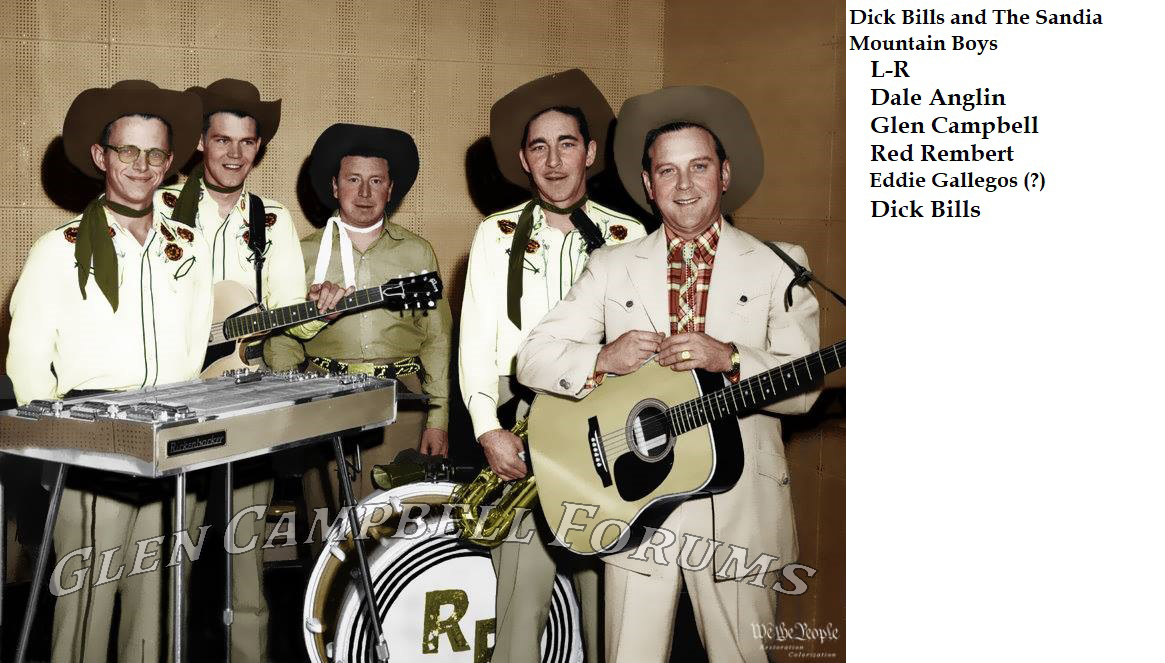 L-R Dale Anglin; Glen Campbell; Red Rembert; Eddie Gallegos; Dick Bills