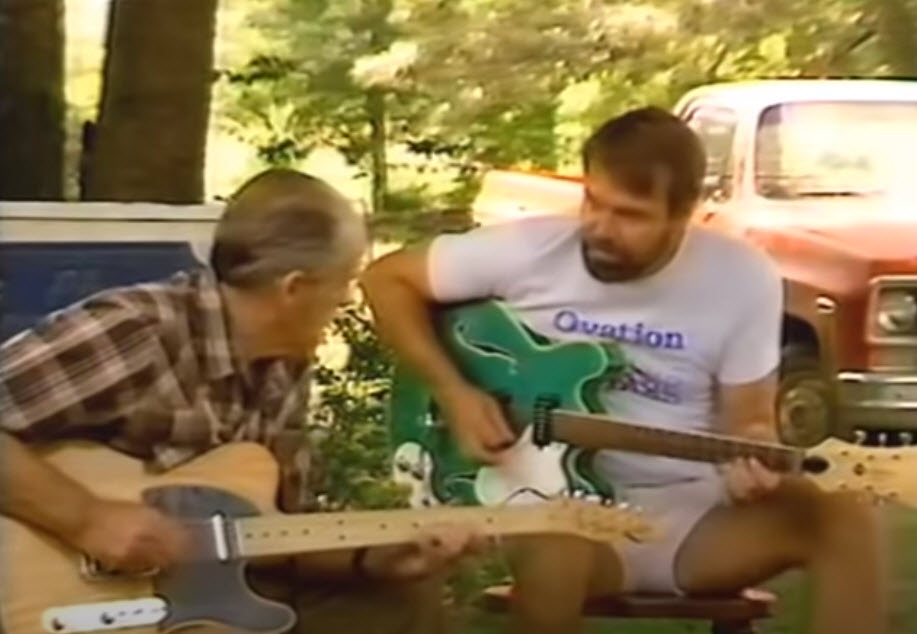 Glen Campbell and Uncle Boo 1986 Mosrite Celebrity I.jpg