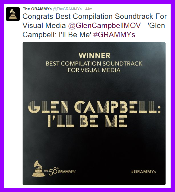 The GRAMMYs Congratulatory Tweet_GC I'll Be Me.png